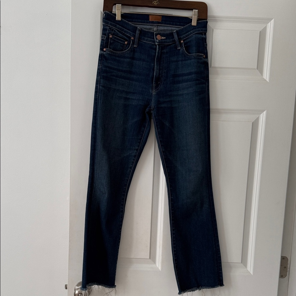 MOTHER Women's Dark Wash Ankle Cropped Jeans - Indigo